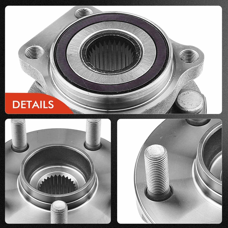 Front & Rear Disc Rotors & Ceramic Brake Pads + Hub Bearing for Subaru 2010-2013 gallery