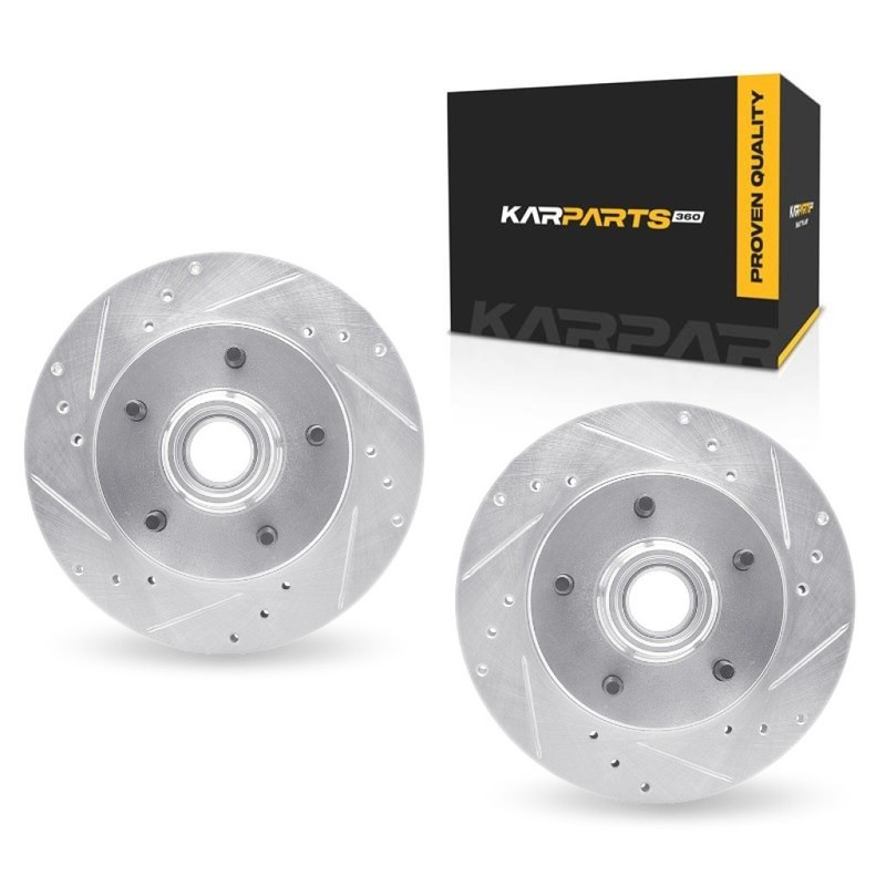 For Chevy S10 Blazer 1990-1994 Brake Rotors Front Drilled And Slotted Silver