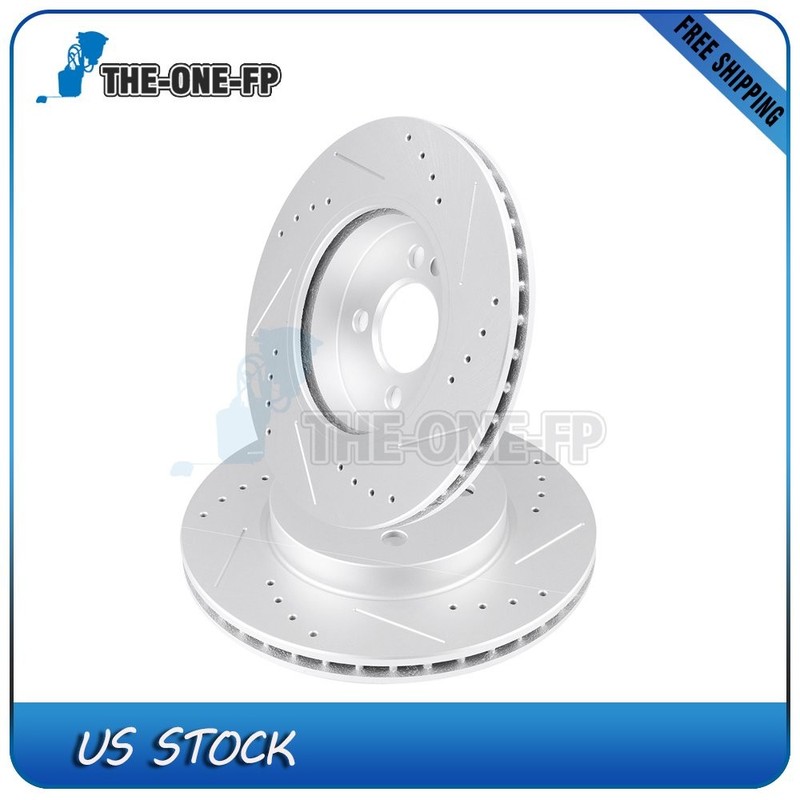 For 2009 – 2013 – MINI Cooper Base Front Discs Brake Rotors Drilled & Slotted