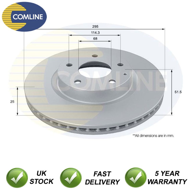 Brake Disc Front Comline Fits Mazda 3 2013-2019 1.5 D 1.8 2.0 2.2 #1