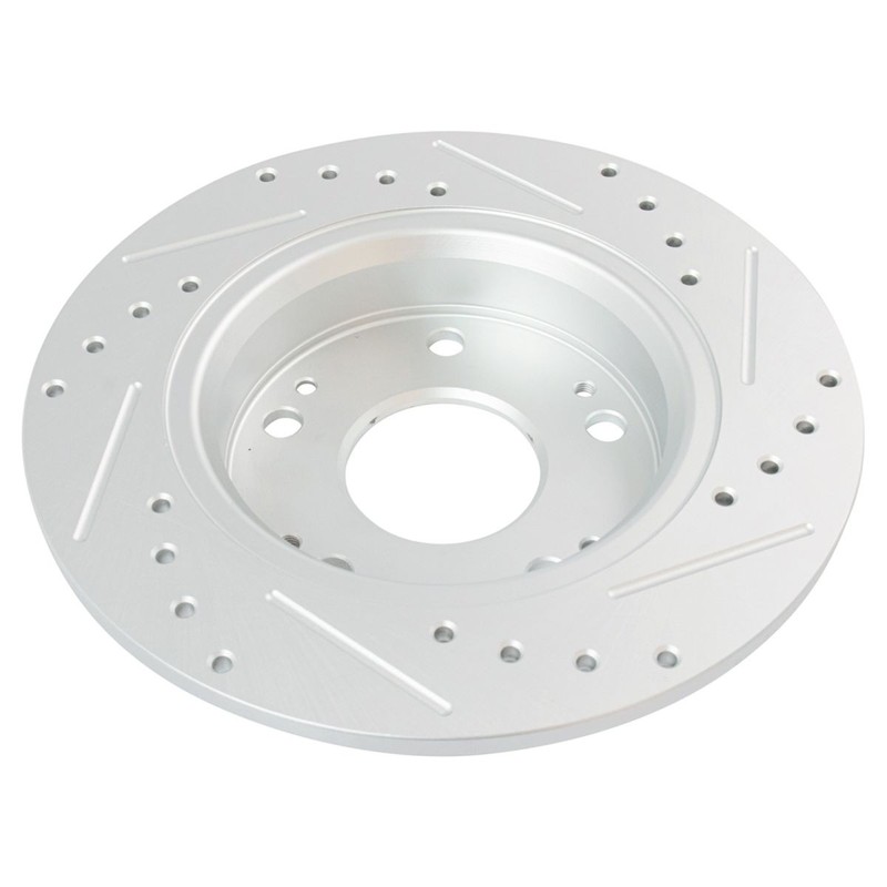 Performance Drilled & Slotted Coated Brake Rotor & Ceramic Pad Rear Kit gallery