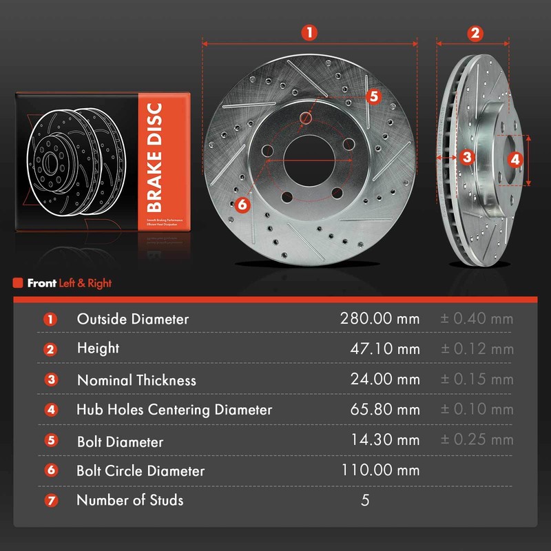 2x Front Drilled Brake Rotors for Chevrolet Cobalt 2007-2010 L4 2.2L Pontiac G5 gallery