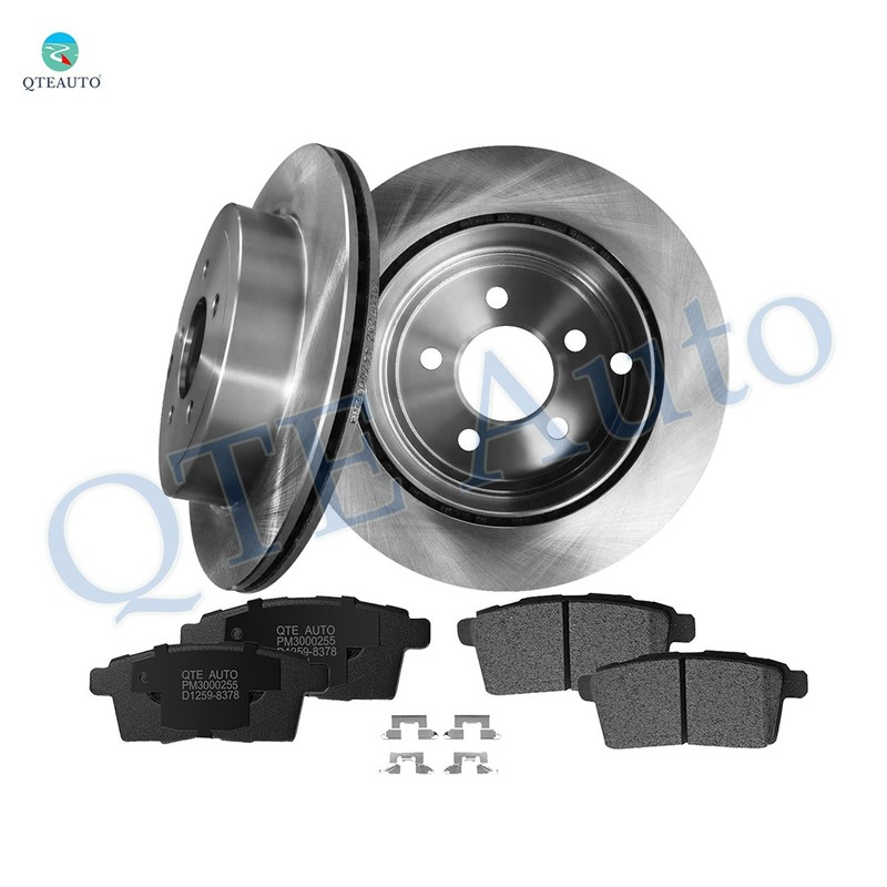 6PC Rear 302mm Brake Disc Rotors-Ceramic Brake Pad Kit For 2007-2010 Lincoln MKX
