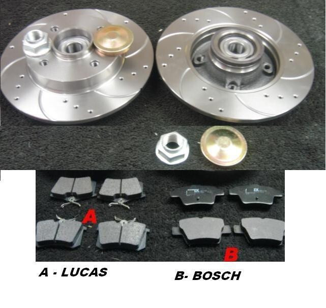 FOR CITROEN BERLINGO 625 LX L1 HDI (MK2 (B9)) REAR DRILLED GROOVED DISCS PADS