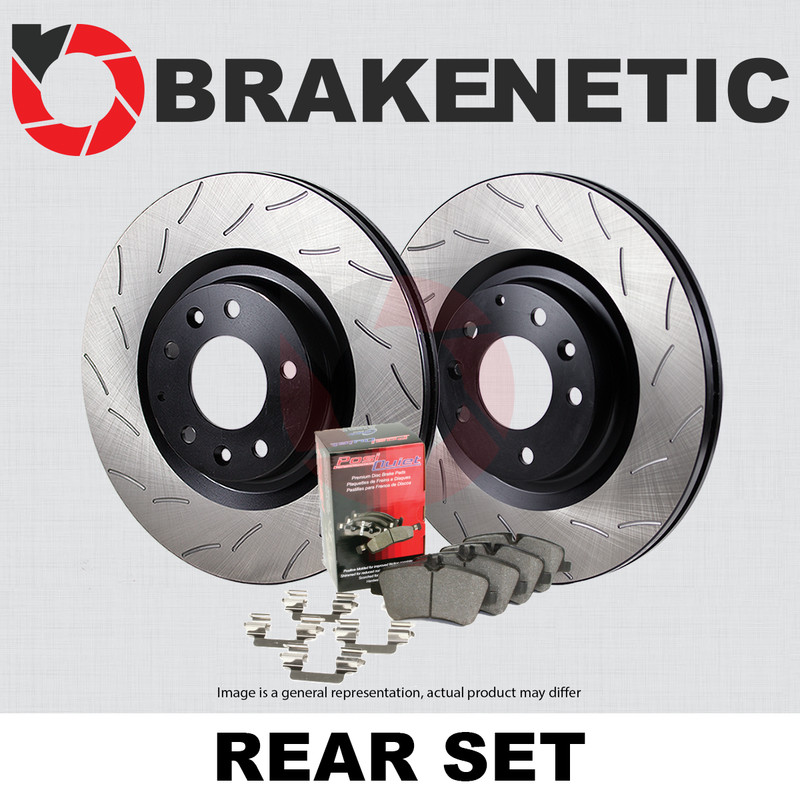 REAR BRAKENETIC Premium RS Slot Brake Rotors + Ceramic Pads 55.68080.41