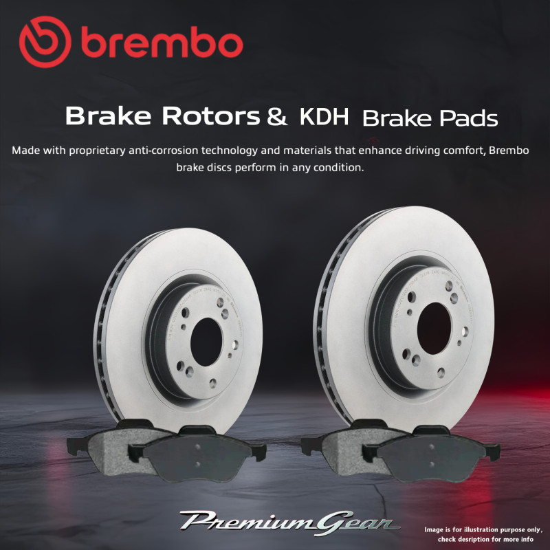Rear Brembo Disc Rotors+KDH Brake Pads 280mm for Audi A8 4H2 4H8 4HC 4HL 09-18