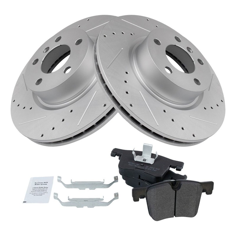 TRQ Performance Front Brake Pad & Rotor Kit Fits 2011-2017 BMW X3 2015-2018 X4 gallery