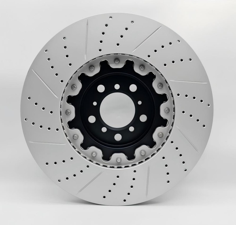 Two-Piece Floating Drilled slotted Front Brake Rotor (380x30) For BMW M4 M2 M3 gallery