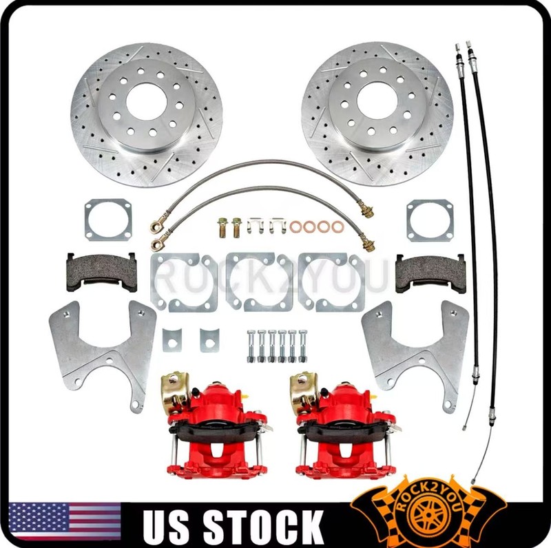 11″ Rear Disc Brake Kit for 68-74 Chevy Nova 68-69 Camaro Firebird Calipers Red