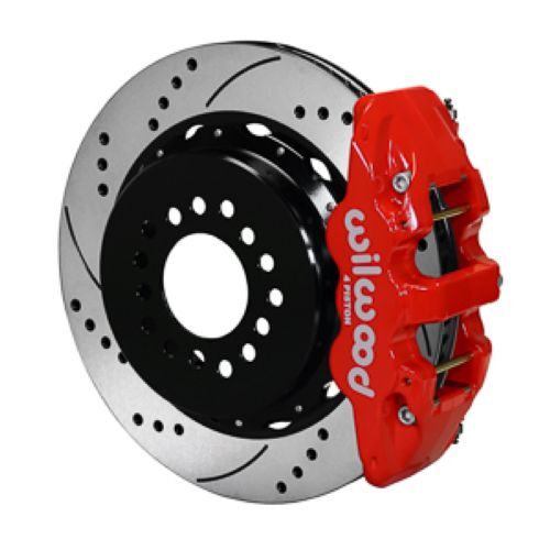 Wilwood 140-10943-DR AERO4 Rear Big Parking Brake Kit - Red Caliper