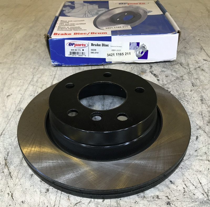 OPparts – 34-21-1-165-2, 405 06 173 – Rear Disc Rotor – (1) – Fits BMW 3 Series