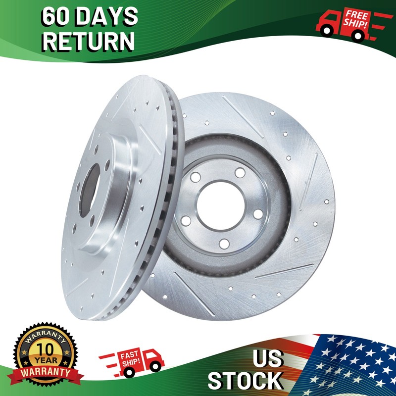 Front DRILLED &SLOTTED Brake Rotors for 2007-2014 Ford Edge 2007-2015Lincoln MKX