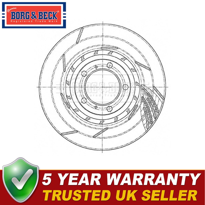 Borg & Beck Front Right 1x Brake Disc Fits Porsche Panamera 3.0 3.6 97035140401