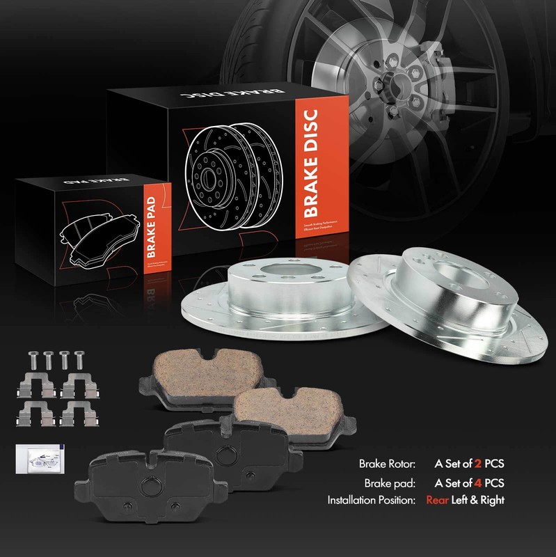 6x Rear Drilled Brake Rotors +Ceramic Brake Pads for Mini R60 Cooper Countryman gallery