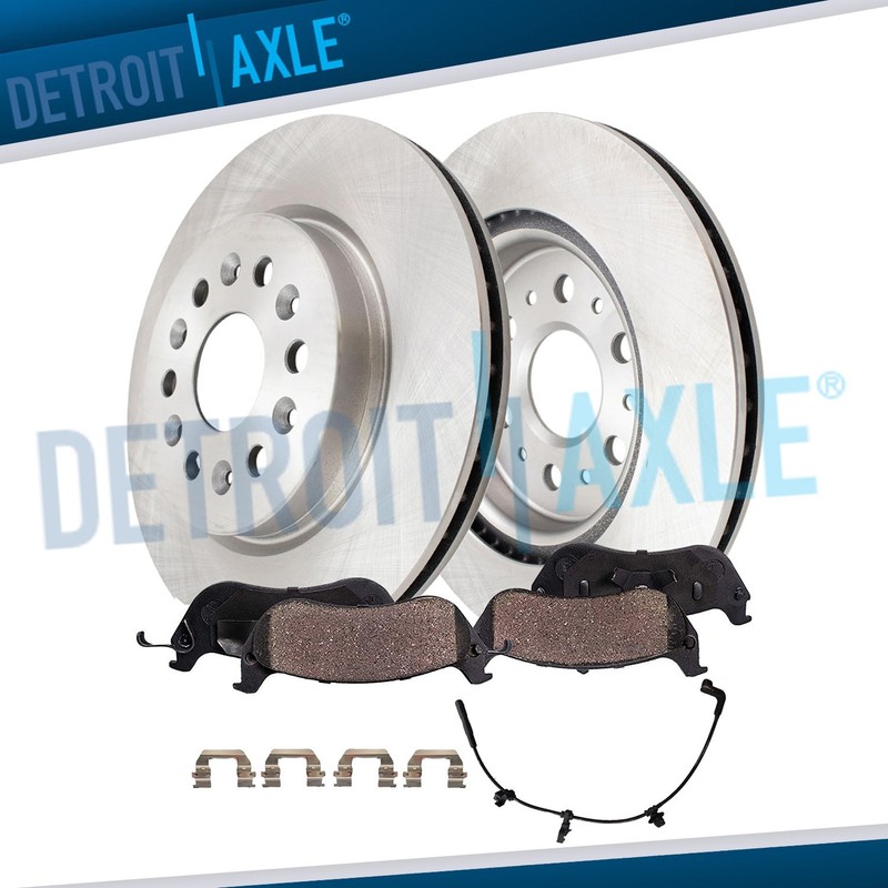 4pc Rear Rotors Brake Pads for Buick Enclave Cadillac XT5 Chevy Blazer Traverse