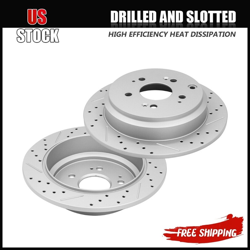 2X Rear Disc Brake Rotors for 2005 2006 2007 2008 2009 2010 Honda Odyssey