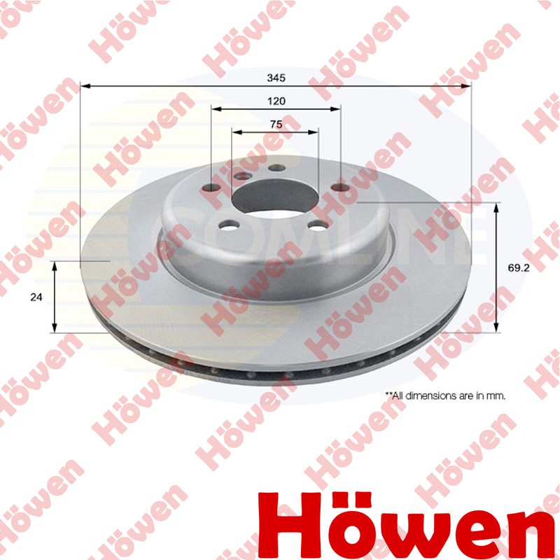 Fits BMW 5 Series 6 7 Brake Disc Rear Howen #1 34216775289