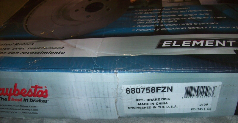 Raybestos 680758FZN Element3™ Disc Brake Rotor, Front, Coated (B179) gallery