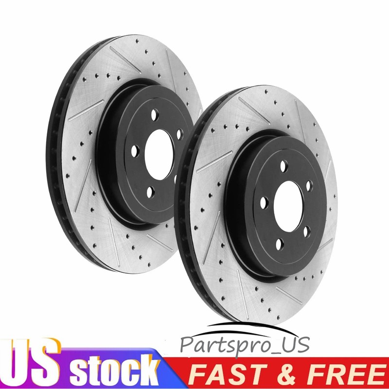 Rear Drilled and Slotted Disc Brake Rotors Replacement for Acura MDX Honda Pilot