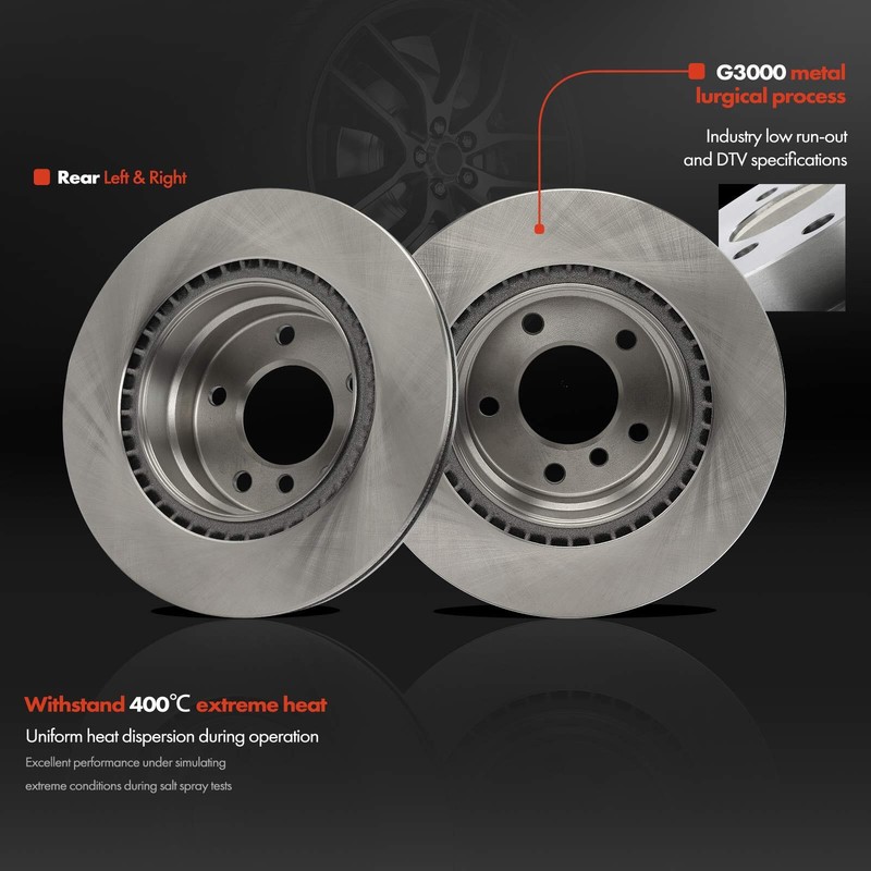 6Pcs Rear Disc Brake Rotor & Ceramic Brake Pad for BMW 128i 2008-2013 1310161300 gallery