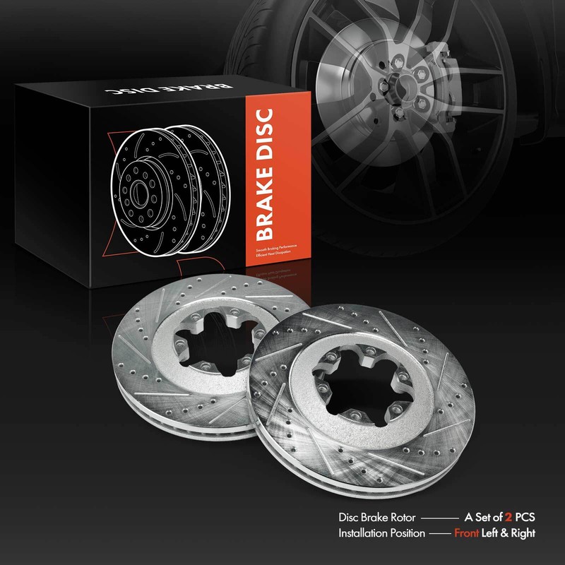 2x Front LH & RH Drilled Brake Rotor for GMC Canyon Chevrolet Colorado 2009-2012 gallery