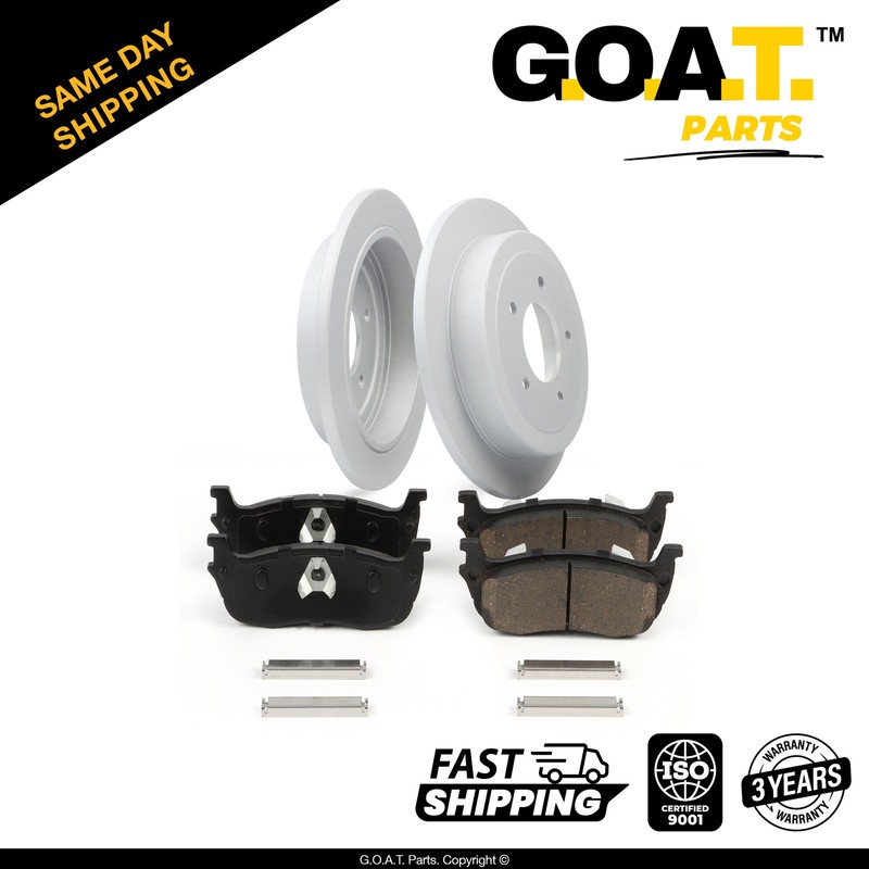 Rear Brake Rotors + Disc Brake Pad Kit for 97-00 Lincoln Navigator Ford F-150