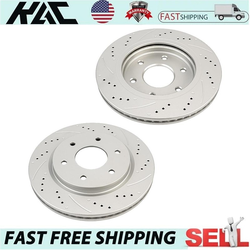 2x 12.6in Front Drilled Slotted Rotors For 05-07 Nissan Titan 05 Nissan Armada