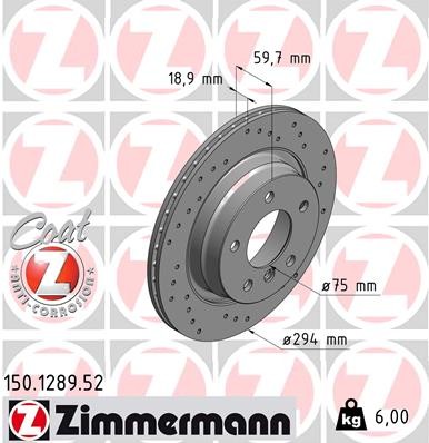 Zimmermann 150.1289.52 Brake Disc for BMW, BMW (Brilliance) gallery