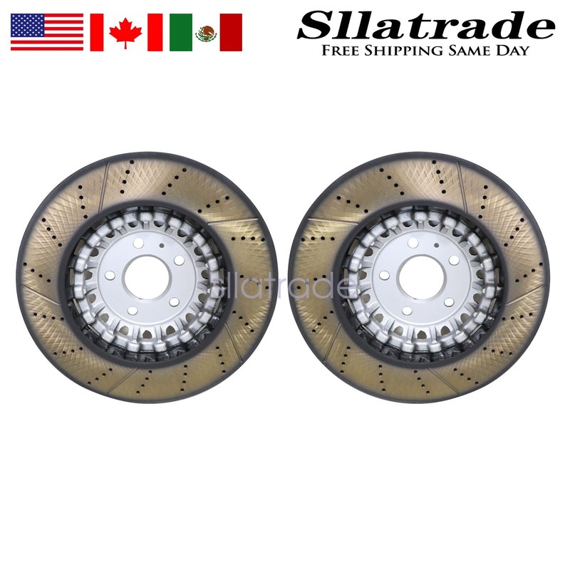 For A6 A8 Q7 Q8 17-21 Pair Performance Front 375mm Vented Brake Disc Rotors US