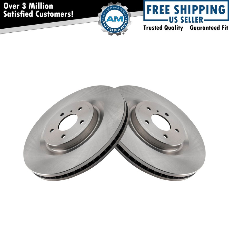 Front Disc Brake Rotor Driver Passenger Pair Set of 2 for Infiniti Nissan