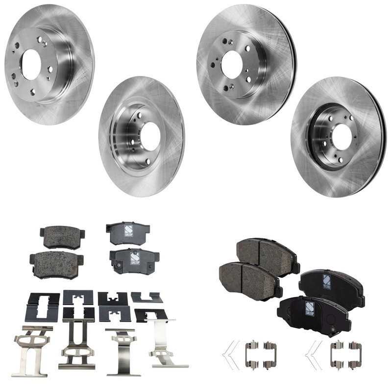 Brake Disc and Pad Kit For 2003-2007 Honda Accord Front and Rear Ceramic