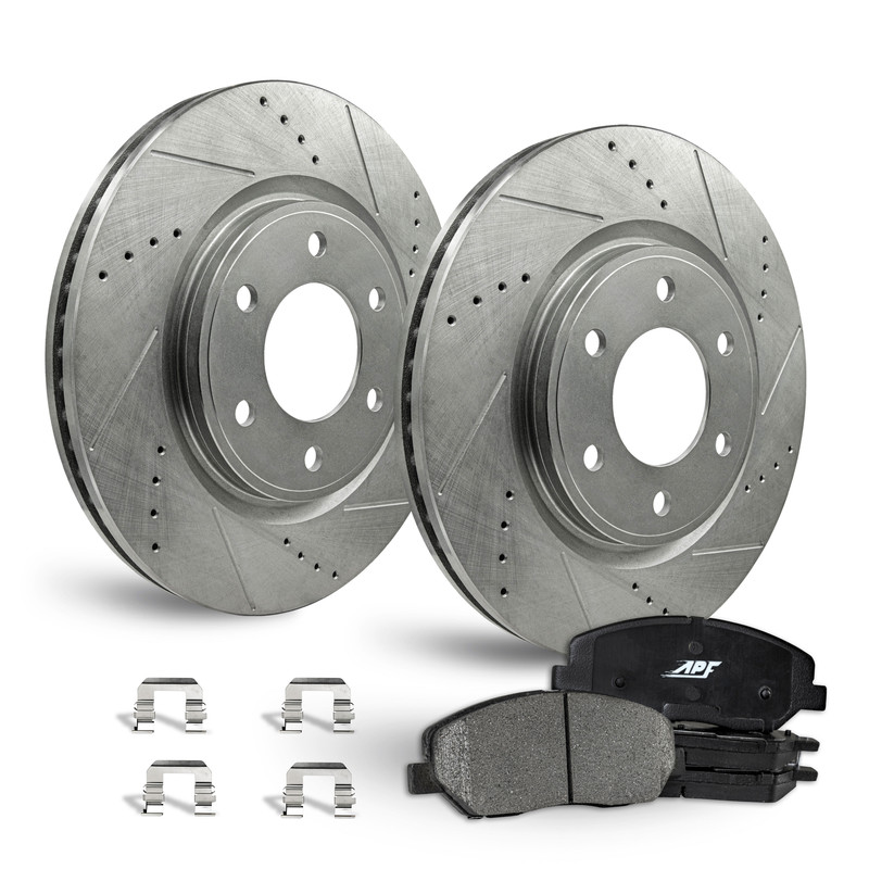 Front Zinc Drill/Slot Brake Rotors + Ceramic Pads for Isuzu Ascender 2006-2008