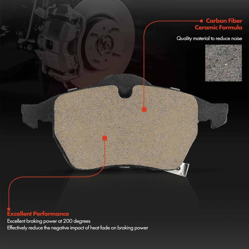 Disc Brake Rotors + Ceramic Brake Pads for Saab 9-3 1999 2000 2001-2006 Front gallery
