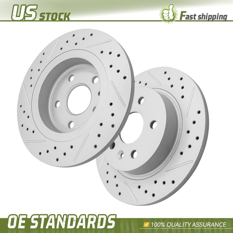 268mm Rear Drilled Disc Brake Rotors Set for 2013 – 2022 Buick Encore Chevy Trax
