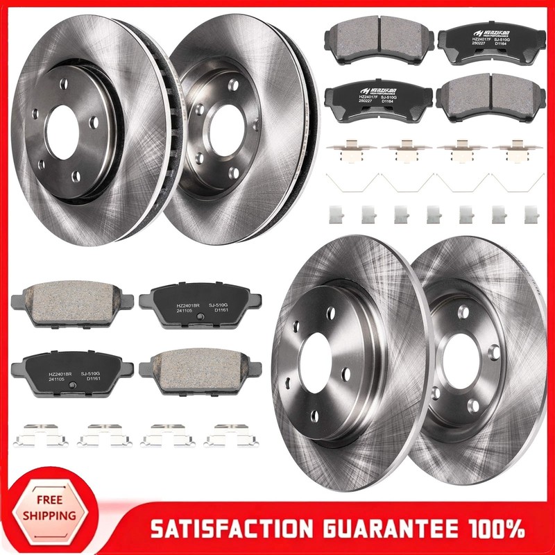 Front + Rear Rotors Brake Pads for Ford Fusion Mazda 6 Lincoln MKZ Mercury Milan