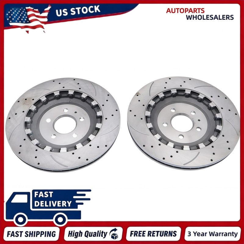 2X Rear Disc Brake Rotors Left＆Right Fits Audi RS7 2014-2018 4.0L V8 4G8615601E gallery