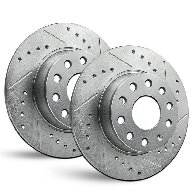 Front Zinc Drilled/Slot Brake Rotors for Volkswagen Golf Alltrack 2017-2019
