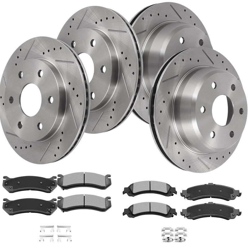 Fits Cadillac For Escalade ESV EXT 2003 – 2005 2006 Brake Rotors Pads Front Rear