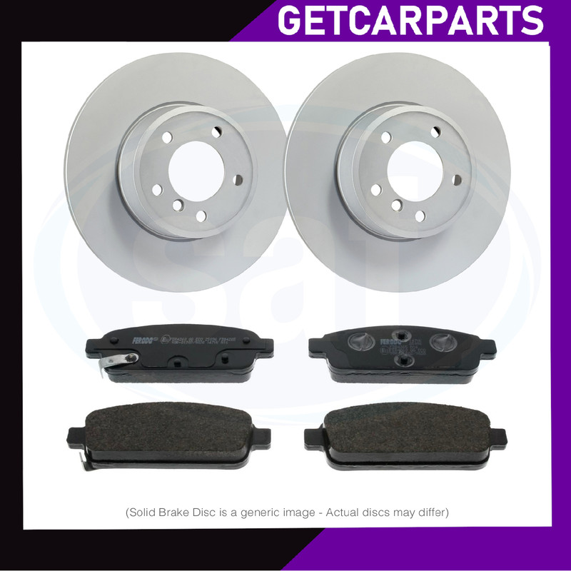 Rear Solid Brake Discs / Pads Fits Vauxhall Mokka 2012-2019 1.4/1.6/1.7