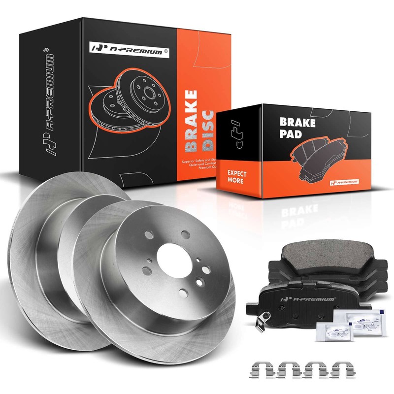 Rear Disc Brake Rotors and Ceramic Brake Pads for Toyota Venza 09-16 2.7L 3.5L