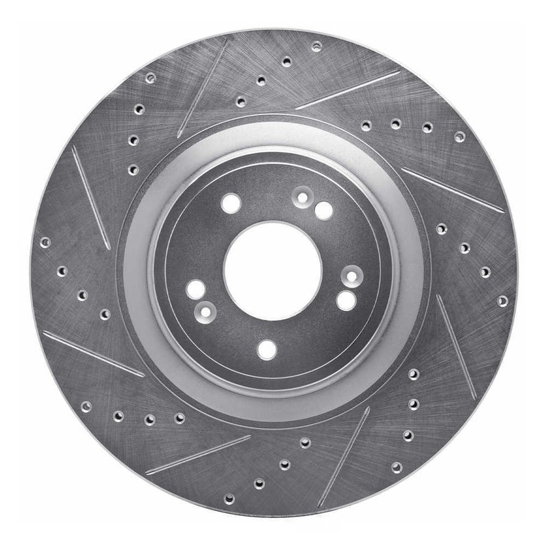 Disc Brake Rotor-Brake Rotor – Drilled And Slotted – Silver DFC fits 2018 G80