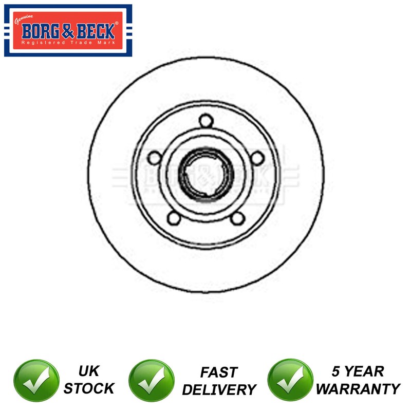 1x Brake Disc Rear Borg & Beck Fits Audi A4 1994-2001 8D0615601B
