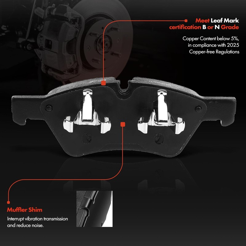 Front Disc Rotors & Ceramic Brake Pads for Mercedes-Benz ML320 ML350 ML500 ML550 gallery