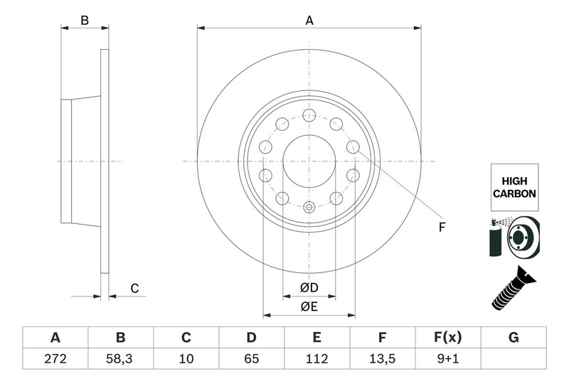 Bosch 0 986 479 F23 Brake Disc for Audi, Cupra, Seat, Skoda, VW gallery