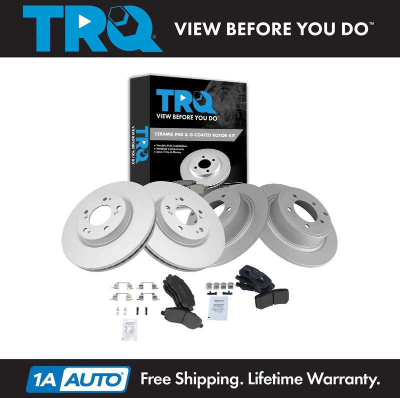 TRQ Front and Rear Brake Pad & Rotor Kit Fits Chrysler Dodge Jeep Mitsubishi