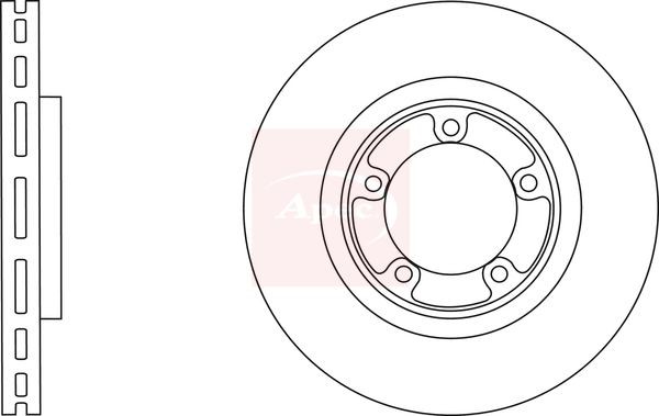 APEC DSK2888 Brake Disc Front Vented Braking System Fits Mitsubishi L400