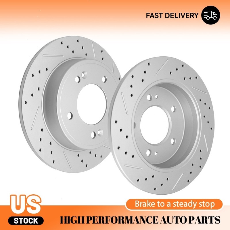 Rear Drilled Disc Brake Rotors for Elantra Veloster Kona Forte5 Soul Forte Koup