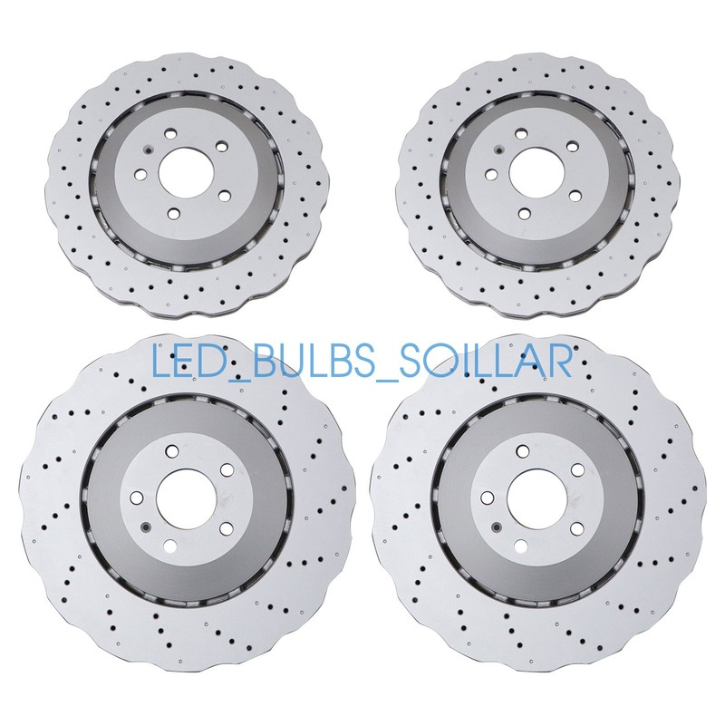 4PCS For RS7 2014-2016 Vented Drilled Dimpled Disc Brake Rotors Front & Rear gallery