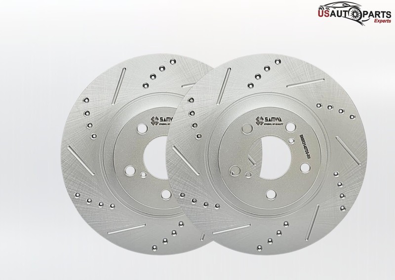 SANWA PAIR OF FRONT RH BRAKE ROTOR VENTED & GEOMET COATED D&S 293mm 2011-2023