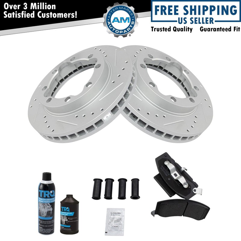 Front Performance Brake Rotor & Metallic Pad Kit w/Chemicals